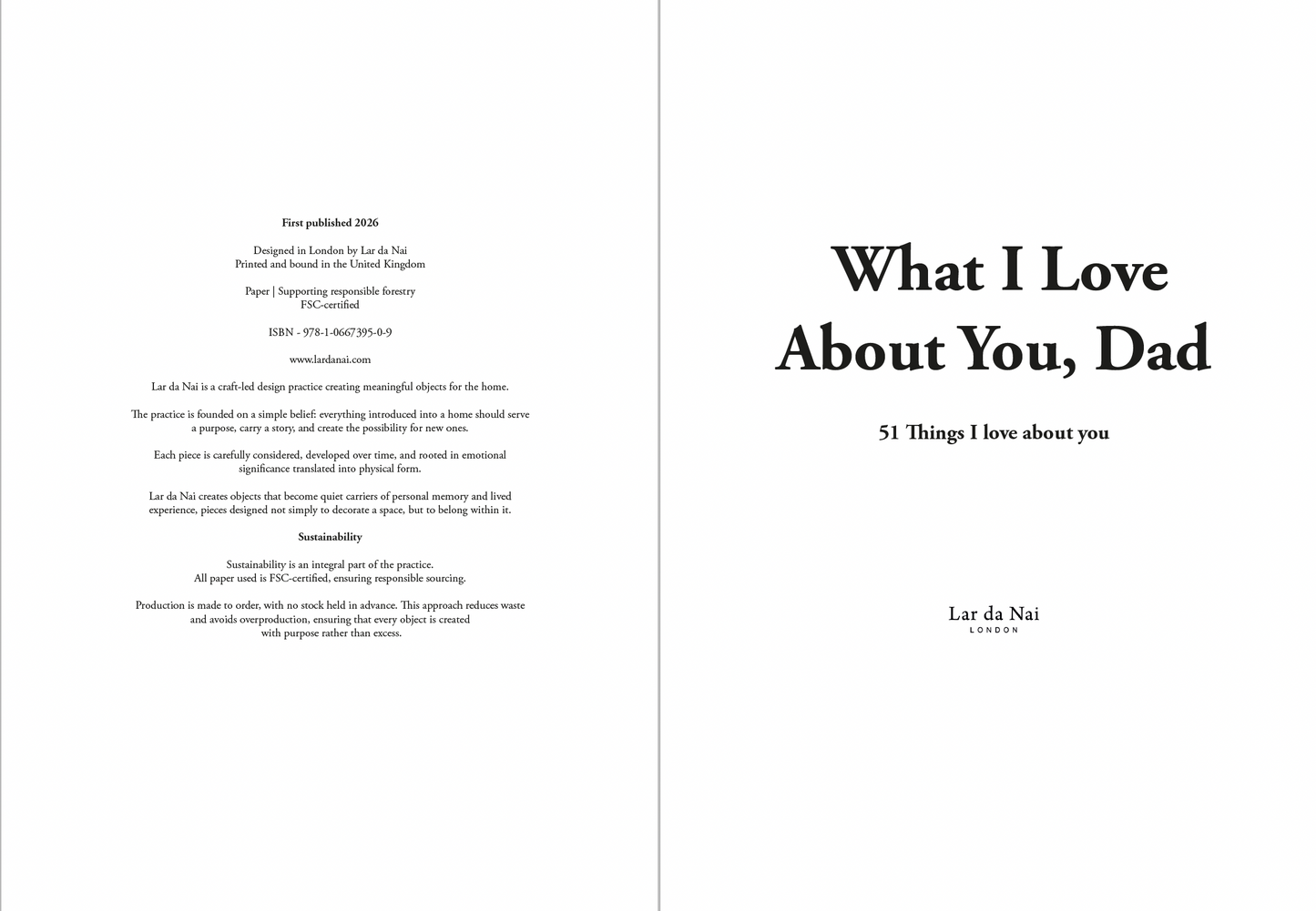 What I Love About You, Dad