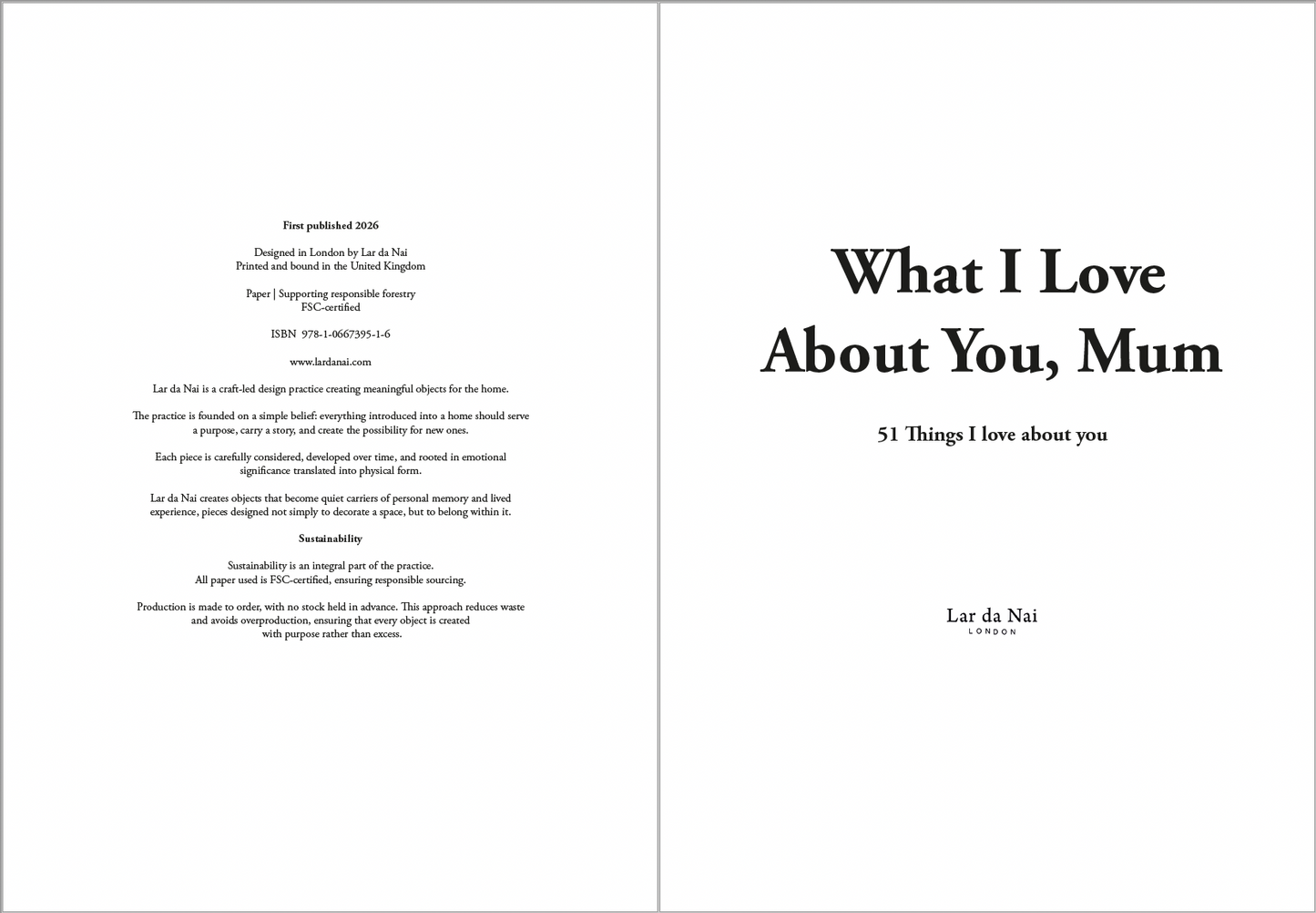 What I Love About You, Mum